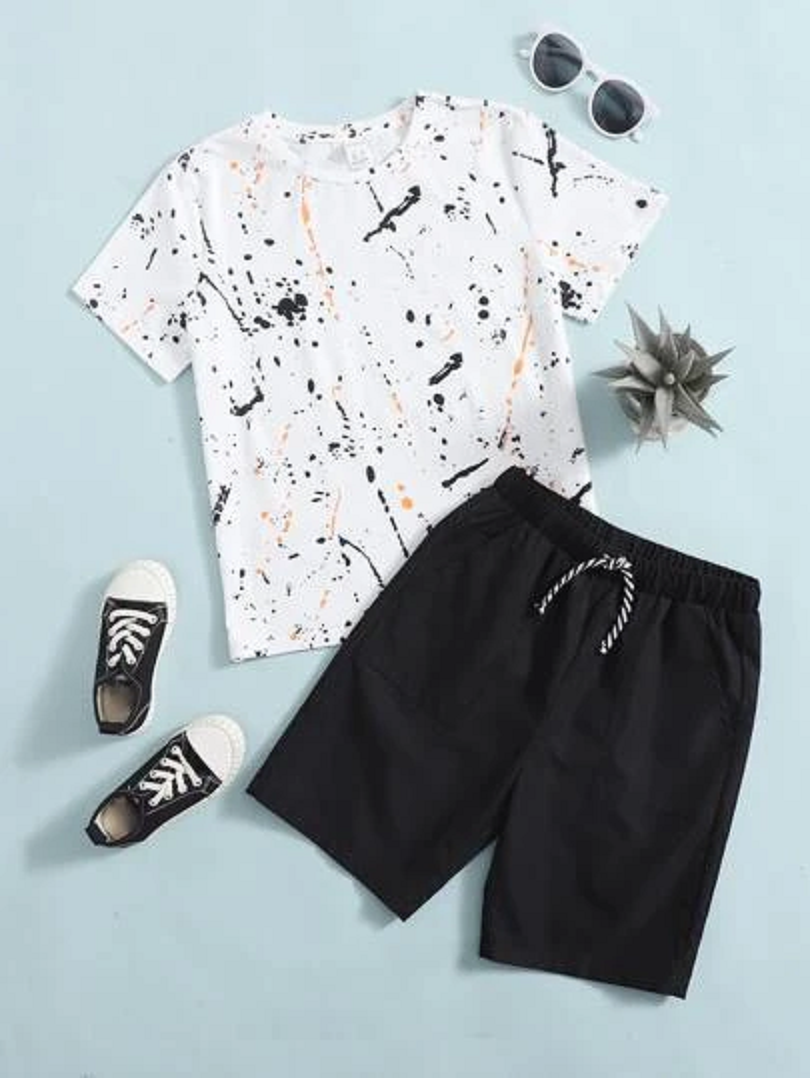 Boys T shirt with shorts set -01